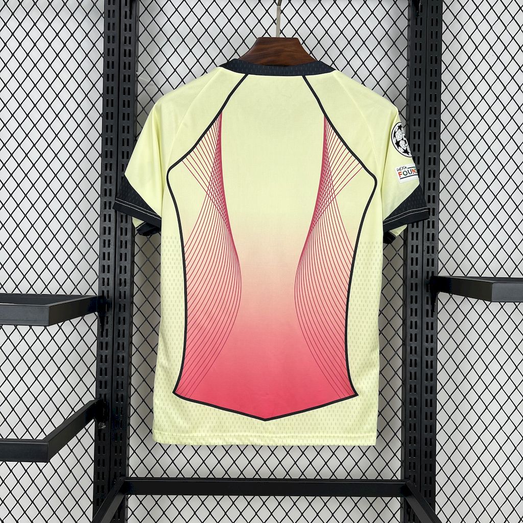 Camisa Barcelona 2025/26 amarela rosa edição especial (Com Liga dos Campeões)