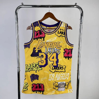 Camisa Masculina M&amp;N Shaquille O'Neal Retro Amarela 1996/97