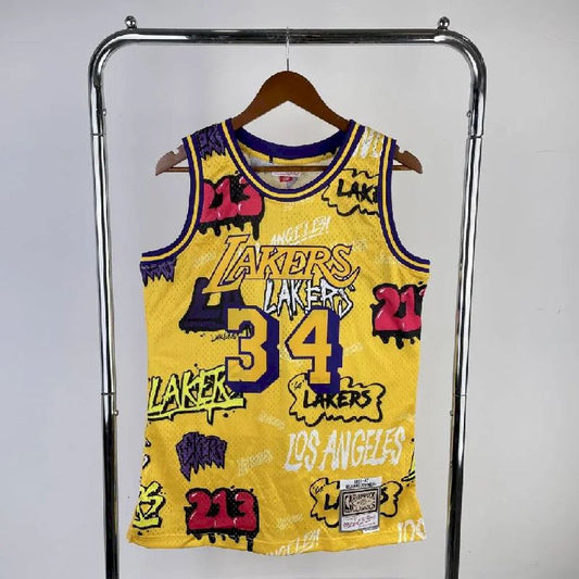 Men’s M&N 1996/97 Shaquille O’Neal Yellow Retro Jersey