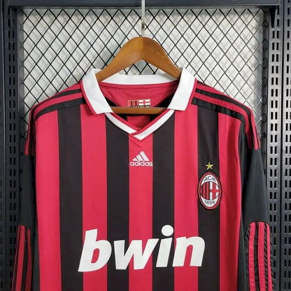 Camisa retrô de mangas compridas do AC Milan 2009/10