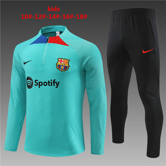 Suéter e calça infantil com zíper médio do Barcelona 2023/24 14001