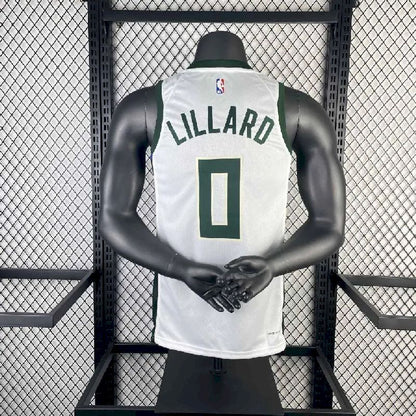 Camisa branca masculina Damian Lillard 2023, time titular