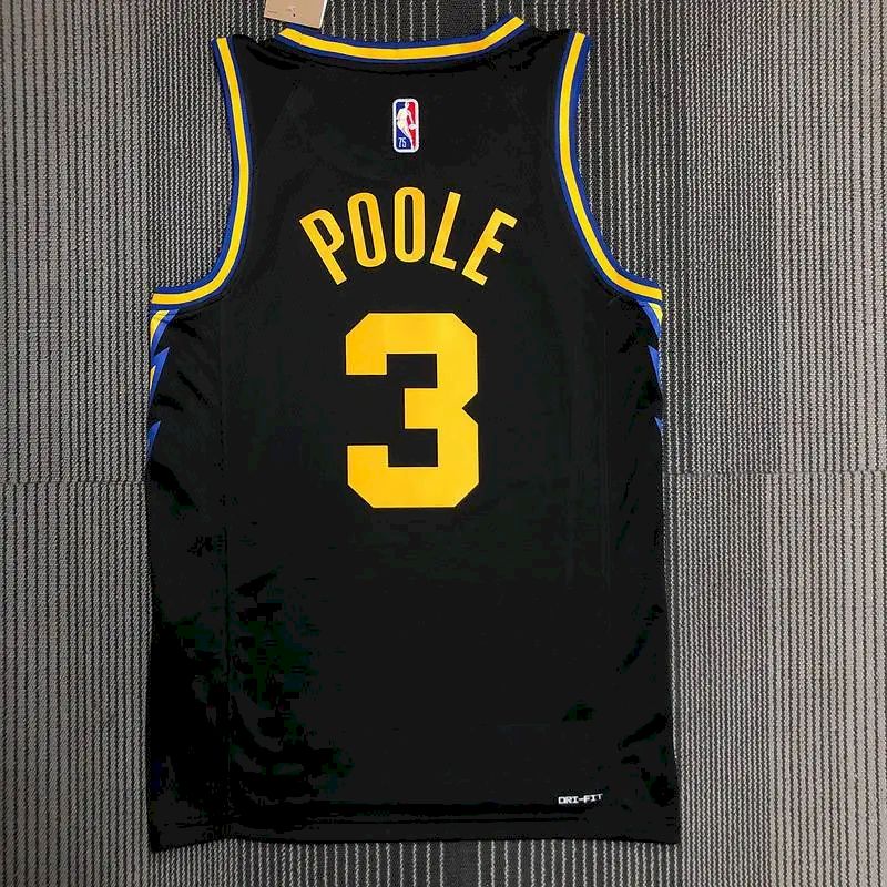 Men’s Jordan Poole Black Team Jersey – 75th Anniversary City Edition