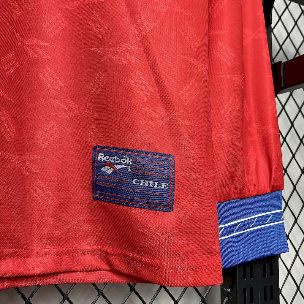 Camisa retrô de mangas compridas do Chile 1998 Home