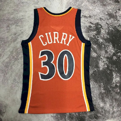 Camisa M&amp;N Stephen Curry Laranja Retro Masculina 2009/2010