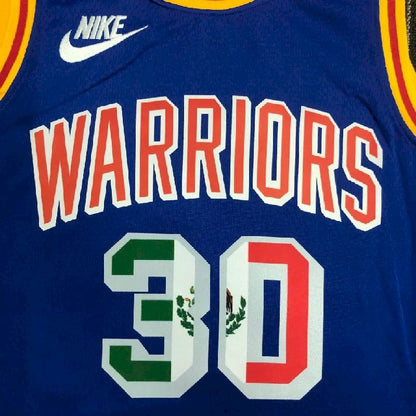Camisa Stephen Curry Azul Retro Masculina – Edição de 75º Aniversário