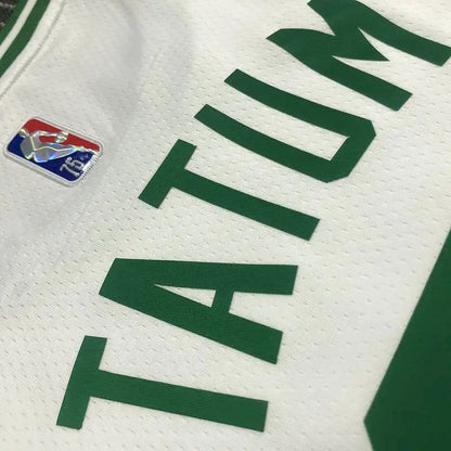 Camisa masculina Jayson Tatum branca do time – Edição de 75º aniversário
