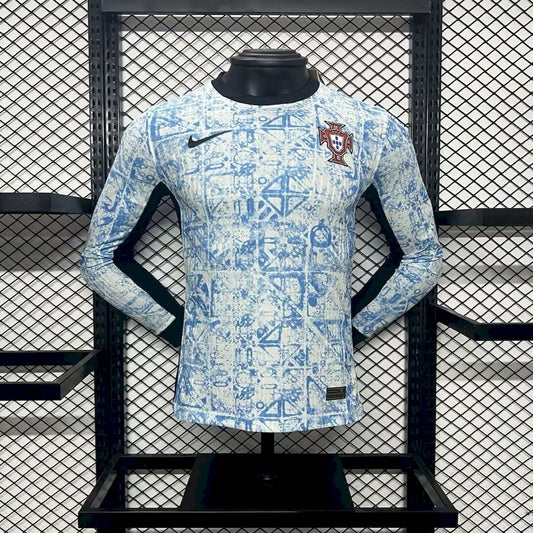 Men's Portugal 2024/25 Away Long Sleeve Jersey Player Version