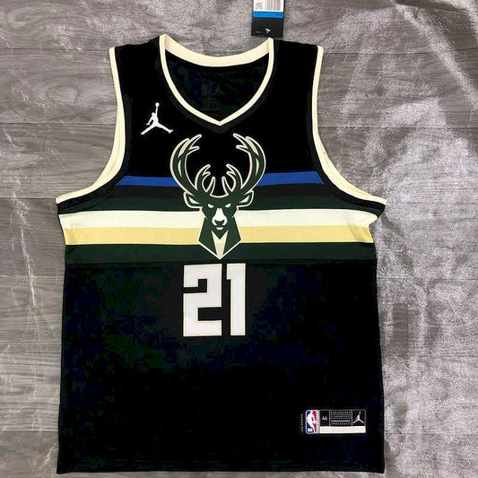 Men’s Jrue Holiday 2020-21 Black Swingman Jersey – Statement Edition