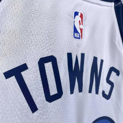 Camisa masculina Karl-Anthony Towns, branca, time titular, 2023