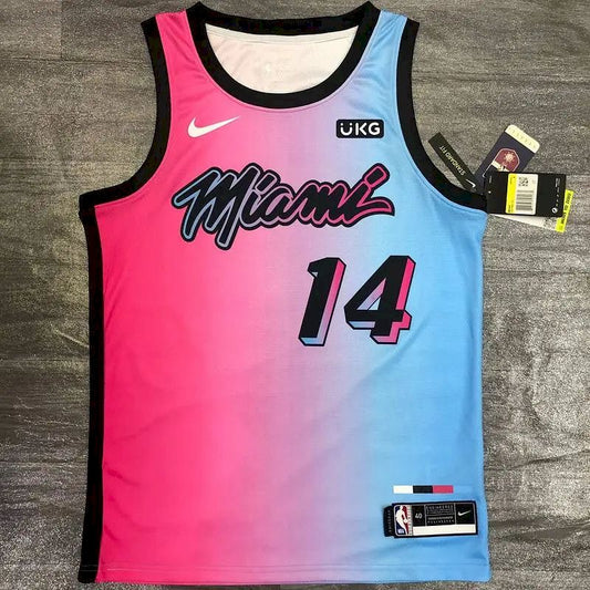 Men’s Tyler Herro 2020-21 Pink Swingman Player Version Jersey – City Edition