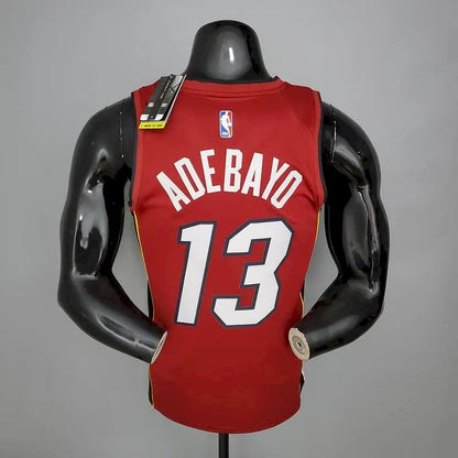 Camisa masculina Bam Adebayo vermelha 2020-21 Swingman versão jogador – Edição Statement