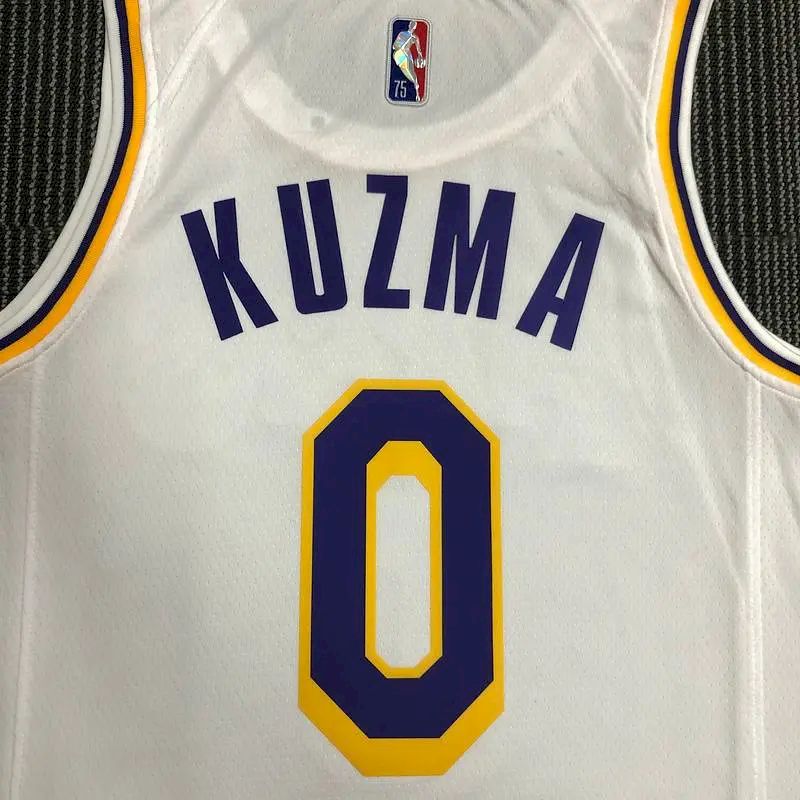 Men’s Kyle Kuzma White Team Jersey – 75th Anniversary Edition