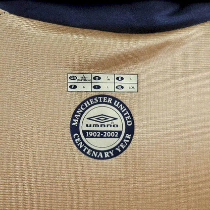 Camisa reversível do Manchester United Centenary 2001/02, reserva e terceira camisa retrô