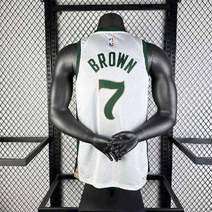 Camisa Jaylen Brown Branca Masculina 2024 – Edição Cidade