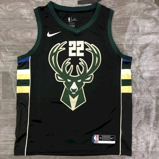 Men’s Khris Middleton 2020-21 Black Swingman Jersey – Icon Edition