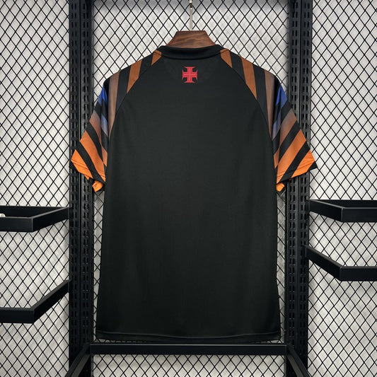 Camisa Kappa de aquecimento preta do Vasco da Gama 2024/25