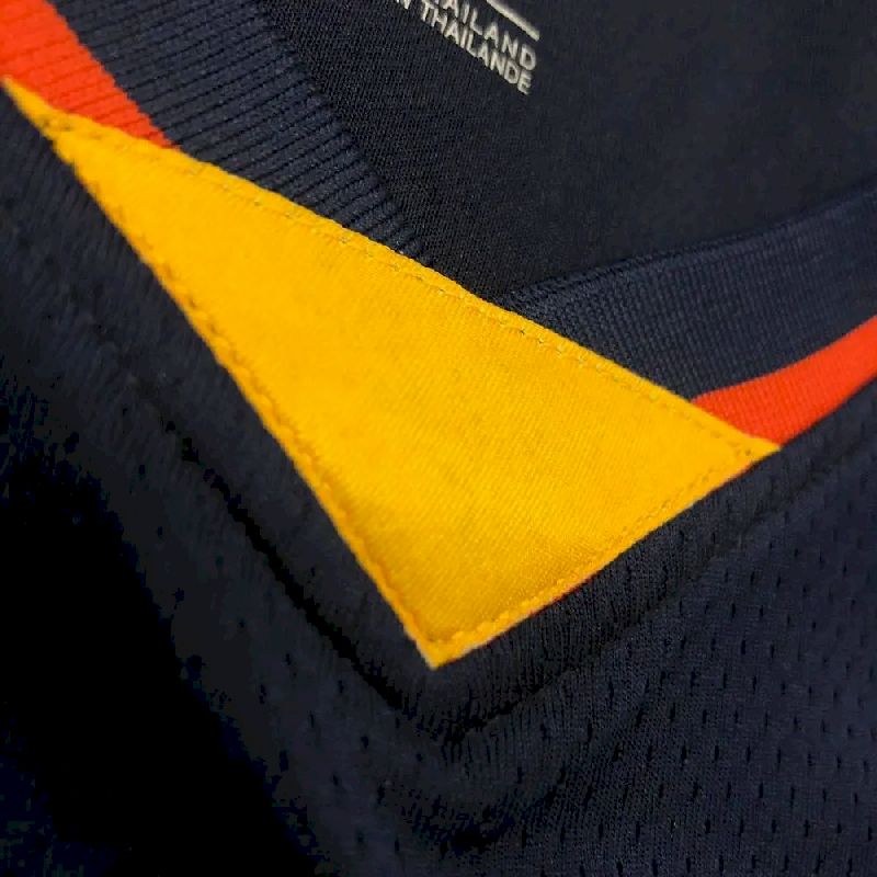 Camisa masculina Klay Thompson azul marinho versão jogador – edição clássica retrô