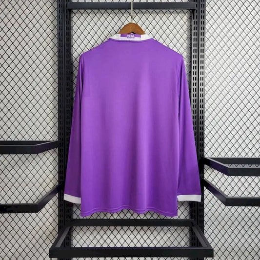 Camisa retrô de mangas compridas reserva do Real Madrid 2016/17
