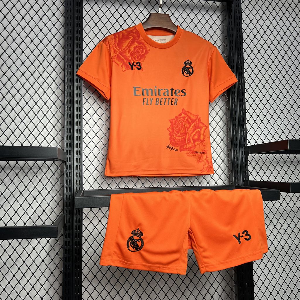 Real Madrid 2024/25 Y 3 Rose Edição Especial Kit Infantil 3