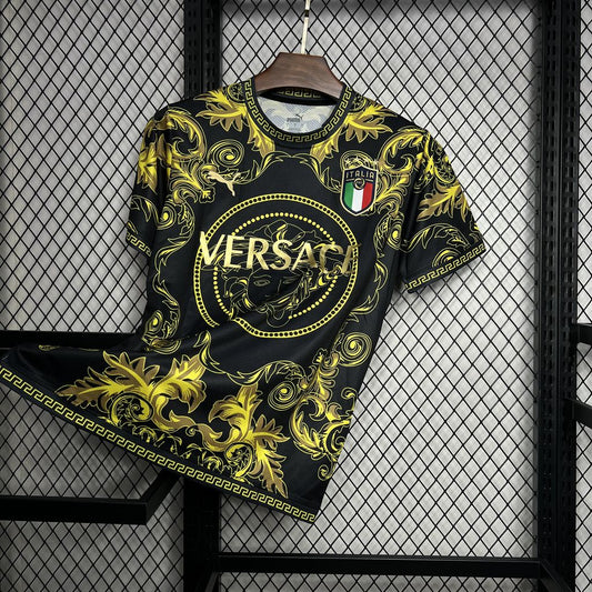 Men's Italy 2022/23 Versace Co-Branded Edition Jersey-Gold