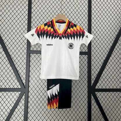 Camisa e shorts retrô infantil da Alemanha 1994