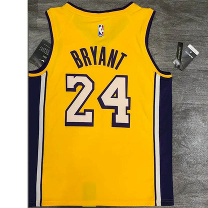 Camisa amarela masculina Kobe Bryant versão jogador – Edição clássica retrô