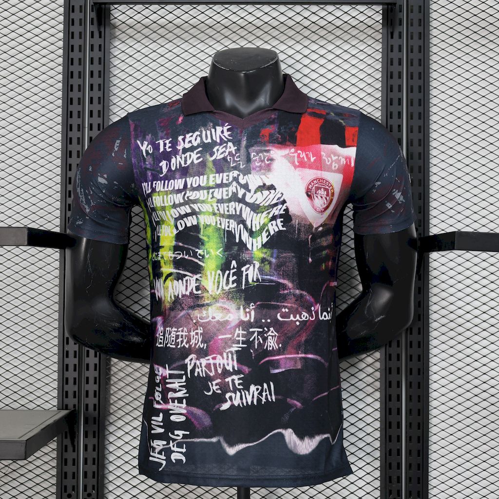 Men's Manchester City 2025/26 Black color Jersey Player Version