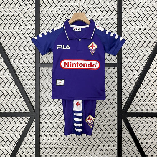Camisa e shorts retrô infantil da Fiorentina 1998/99