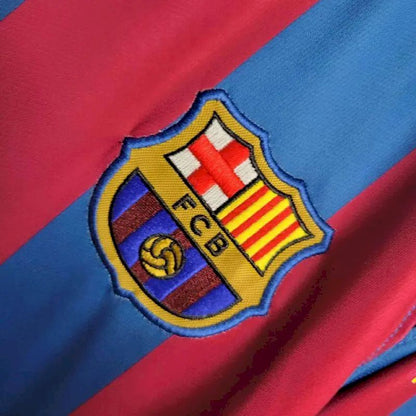 Camisa retrô de mangas compridas do Barcelona 2005/06 Home UCL Edition