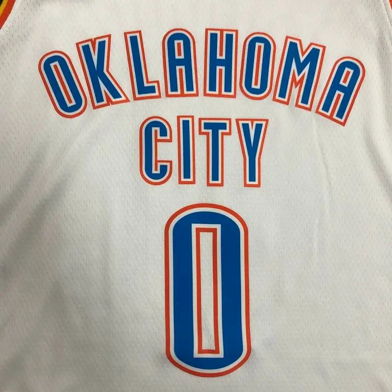 Camisa masculina branca Swingman Russell Westbrook – Edição Associação