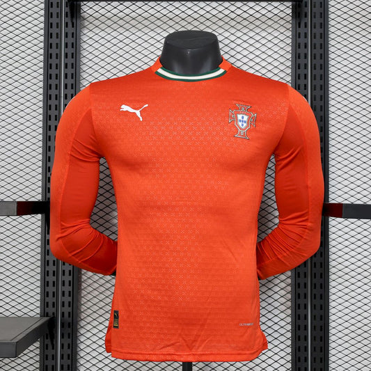 Men's Portugal 2025/26 Home Long Sleeve Jersey Player Version