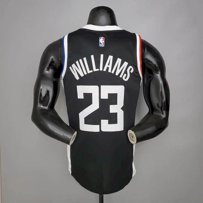 Camisa masculina Lou Williams 2020-21 preta versão Swingman Player – Edição City