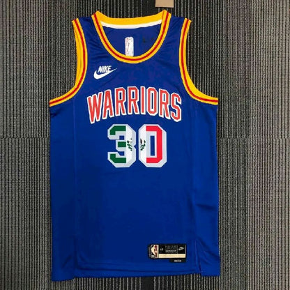 Camisa Stephen Curry Azul Retro Masculina – Edição de 75º Aniversário