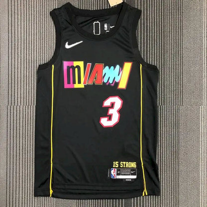 Camisa preta masculina Dwyane Wade Team – Edição City do 75º aniversário