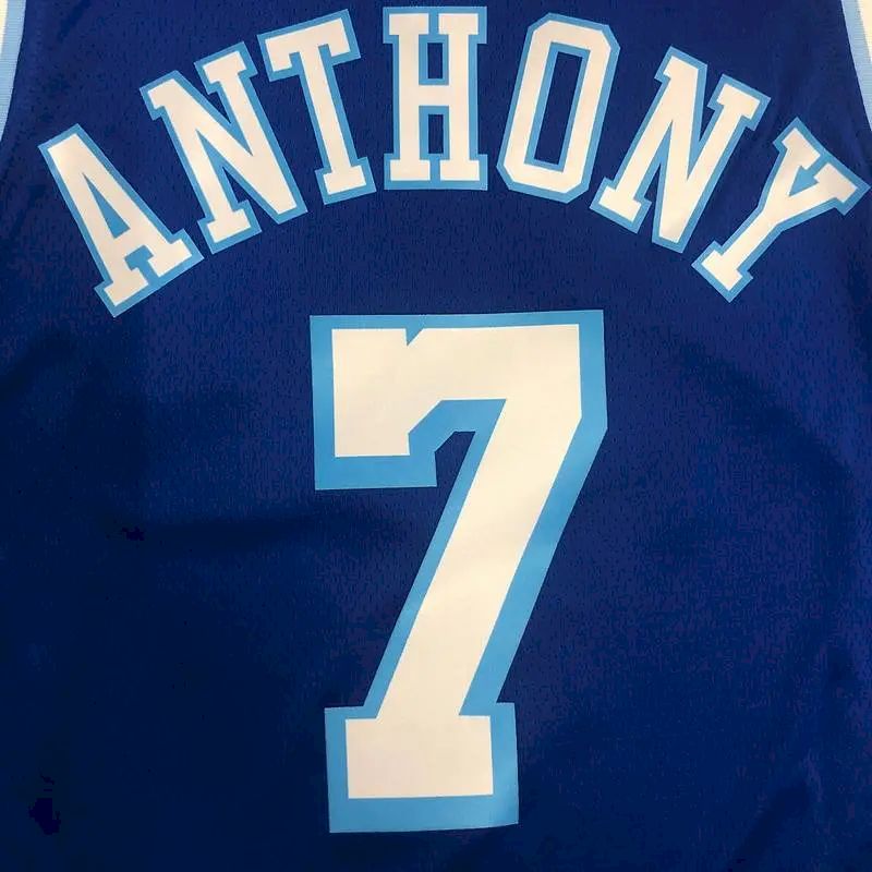 Camisa Carmelo Anthony 2021 Azul Masculina Versão Jogador – Edição Clássica