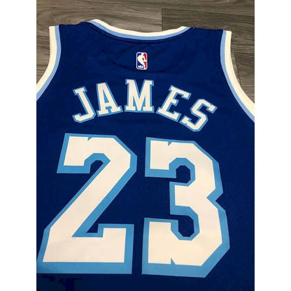 Camisa LeBron James Masculina Azul Versão Jogador – Edição Clássica Retro Conjunta
