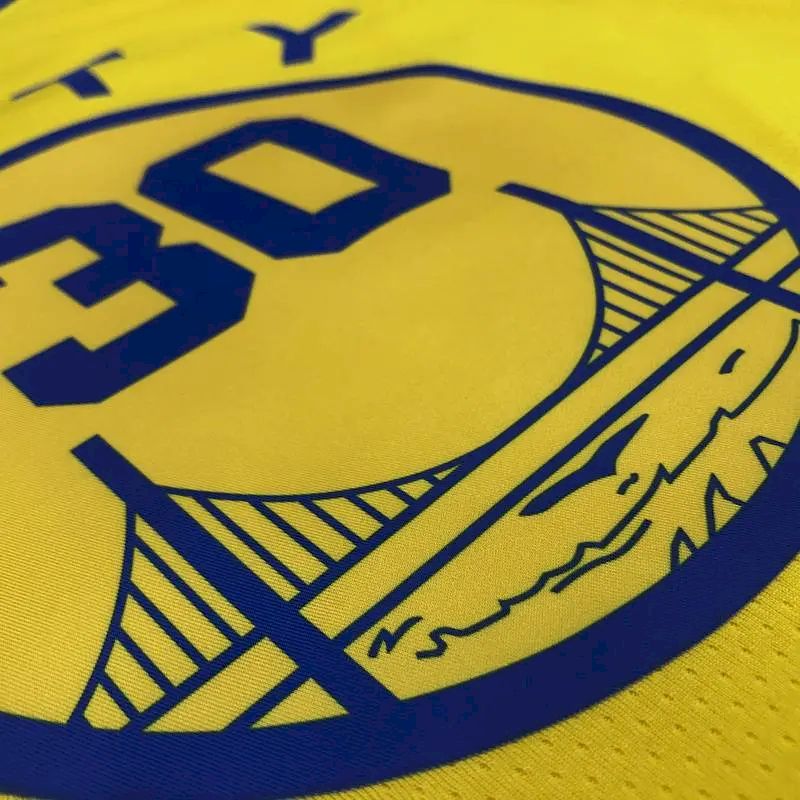 Camisa amarela masculina Stephen Curry versão jogador – The City Classic Edition