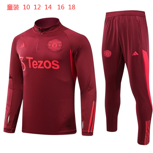 Suéter e calça infantil com zíper médio Manchester United 2023/24 902