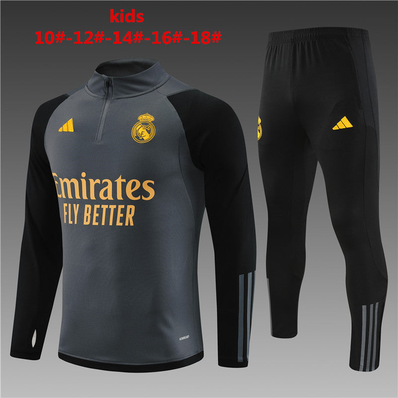 Suéter e calça infantil com zíper médio do Real Madrid 2023/24 14001