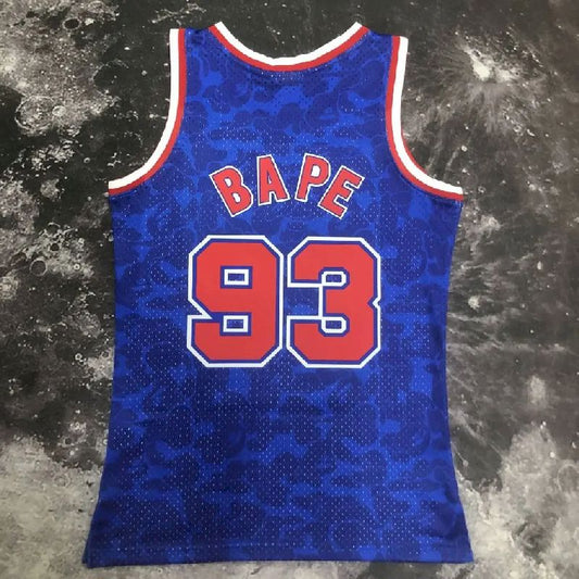 Camisa masculina BAPE M&amp;N azul da equipe