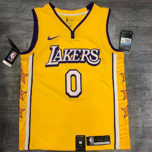 Camisa Kyle Kuzma Yellow City Edition Masculina Versão Jogador