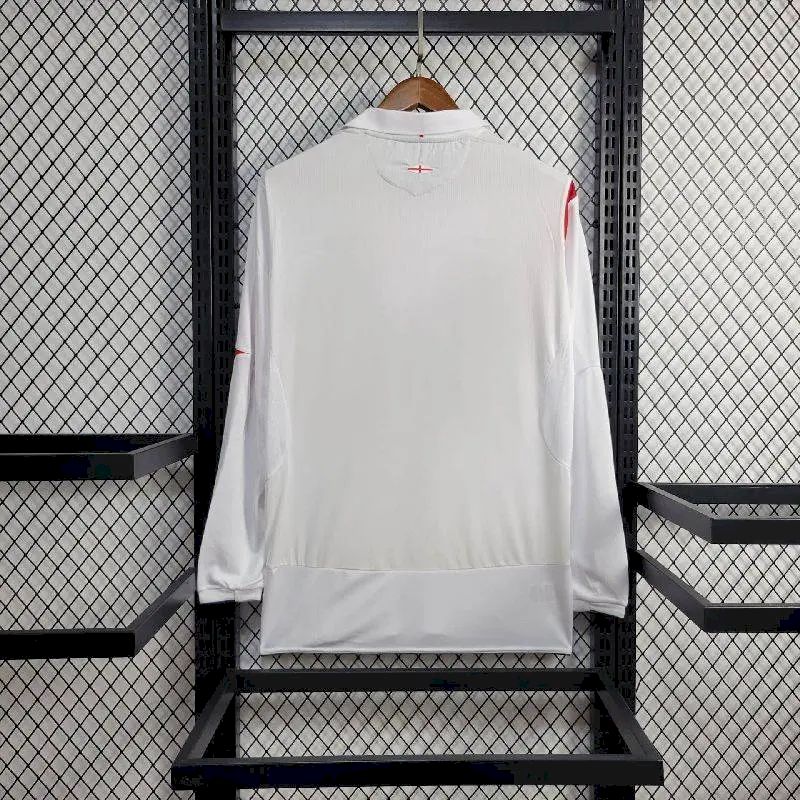 Camisa retrô de mangas compridas da Inglaterra 2005 Home
