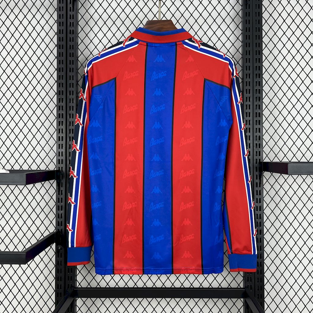 Camisa retrô de mangas compridas do Barcelona 1995/97 Home