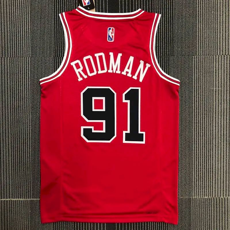 Camisa vermelha masculina Dennis Rodman Team – Edição de 75º aniversário