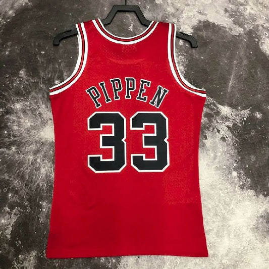 Camisa masculina M&amp;N 1998 Scottie Pippen vermelha retrô