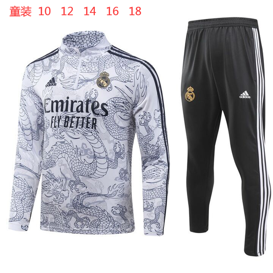 Suéter e calça infantil com zíper médio do Real Madrid 2023/24 902