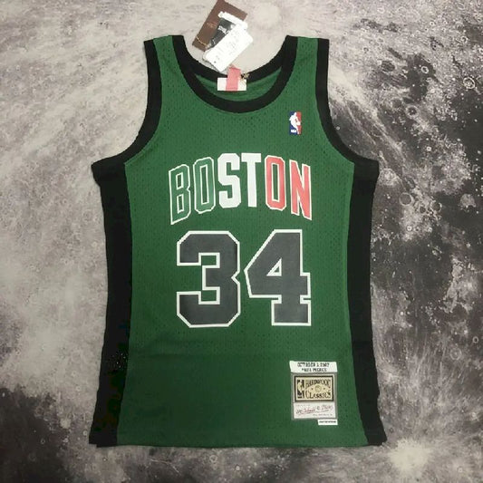 Camisa M&amp;N Paul Pierce Verde Retro Masculina