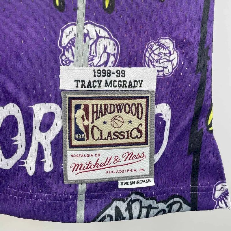 Camisa Masculina M&amp;N 1998/99 Tracy McGrady Roxa Retro