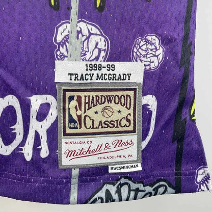 Camisa Masculina M&amp;N 1998/99 Tracy McGrady Roxa Retro